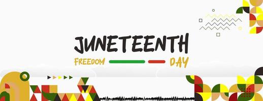 diecinueve de junio libertad día bandera. africano americano libertad día a celebrar. resumen antecedentes con geométrico diseño para diecinueve de junio libertad día vector