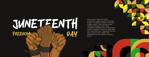 Juneteenth freedom day banner. African American Freedom Day to celebrate. Abstract background with geometric design for Juneteenth Freedom day vector