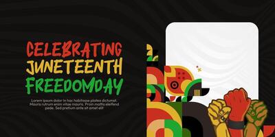 Juneteenth freedom day banner. African American Freedom Day to celebrate. Abstract background with geometric design for Juneteenth Freedom day vector