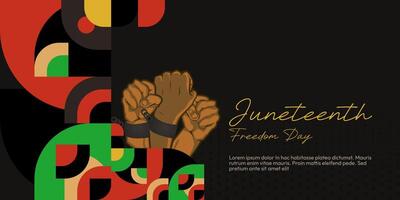 Juneteenth freedom day banner. African American Freedom Day to celebrate. Abstract background with geometric design for Juneteenth Freedom day vector