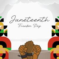 diecinueve de junio libertad día bandera. africano americano libertad día a celebrar. resumen antecedentes con geométrico diseño para diecinueve de junio libertad día vector