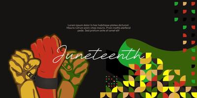 Juneteenth freedom day banner. African American Freedom Day to celebrate. Abstract background with geometric design for Juneteenth Freedom day vector