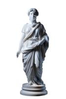 ai generiert griechisch Göttin Athena Statue mit medizinisch Maske gegen transparent Hintergrund png