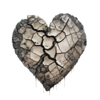 AI generated Broken heart concept PNG. Soil shaped png
