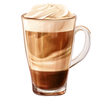 AI generated Coffee cup with whipped cream isolated on transparent background png