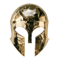 ai gerado dourado medieval capacete isolado em transparente fundo png