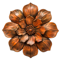 AI generated wooden flower isolated on transparent background png