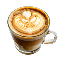 AI generated Cup of coffee latte art on transparent background png