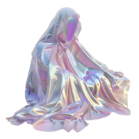 AI generated Transparent human body inside holographic foil PNG