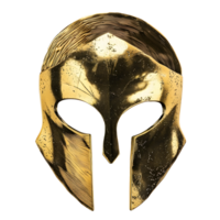 AI generated Gold metal helmet of the medieval knight PNG