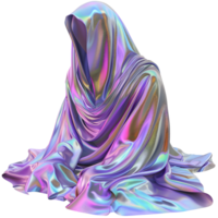 AI generated Transparent human body inside holographic foil PNG