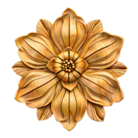 AI generated Wooden flower isolated on transparent background png