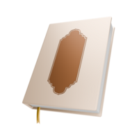 Holy quran 3D in cream and brown color PNG