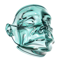 AI generated 3D rendering abstract face wearing medic mask isolated on transparent background png