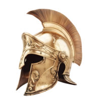 AI generated Gold roman helmet Isolated on transparent background png