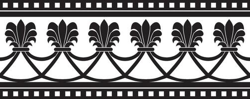Vector endless black monochrome national persian ornament. Seamless frame, border ethnic pattern of Iranian civilization.