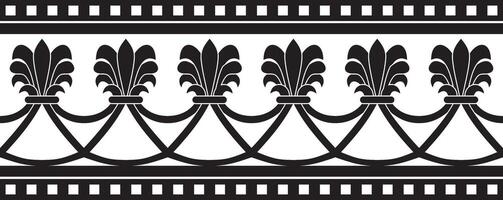 Vector endless black monochrome national persian ornament. Seamless frame, border ethnic pattern of Iranian civilization.