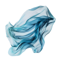 ai gerado transparente abstrato azul ondulado seda png