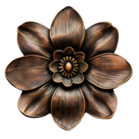 AI generated Wooden flower isolated on transparent background png