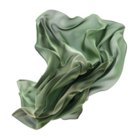 ai gerado abstrato verde ondulado seda ou cetim png