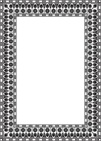 Vector monochrome black square Egyptian ornament. Endless Rectangle, Ring of Ancient Egypt. Geometric African frame