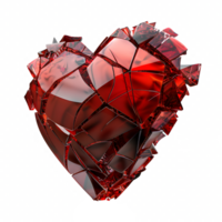 AI generated Broken red heart isolated on transparent background png