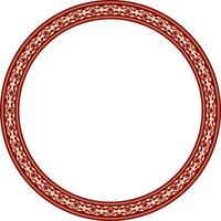 Vector gold with red round Turkish ornament. Ottoman circle, ring, frame