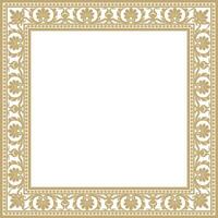 Vector gold square classic renaissance ornament. Endless european border, revival style frame.