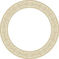 Vector gold round ornament ring of ancient Greece. Classic pattern frame border Roman Empire