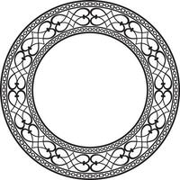 Vector monochrome black round classic renaissance ornament. Circle, ring european border, revival style frame.