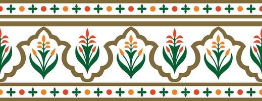 Vector seamless national colored ornament of ancient Persia. Iranian ethnic endless border, frame.