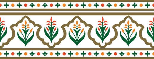 Vector seamless national colored ornament of ancient Persia. Iranian ethnic endless border, frame.