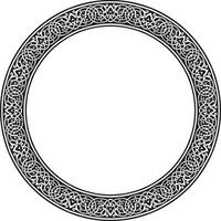 Vector monochrome round oriental ornament. Arabic patterned circle of Iran, Iraq, Turkey, Syria. Persian frame, border. For sandblasting, laser and plotter cutting