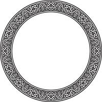 Vector monochrome round oriental ornament. Arabic patterned circle of Iran, Iraq, Turkey, Syria. Persian frame, border. For sandblasting, laser and plotter cutting