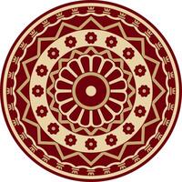 Vector red and black round ancient persian ornament. National Iranian circle of ancient civilization. Baghdad