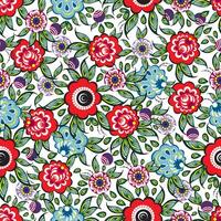 Vector colored endless ethnic Russian folk ornament. Seamless national Slavic floral pattern. Gorodets painting.