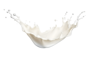 ai generado chapoteo de Leche aislado en transparente antecedentes png