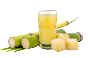 AI generated Sugar cane juice and sugar cubes PNG