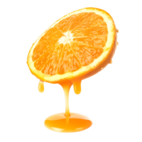 ai generado rebanada de naranja en transparente antecedentes png