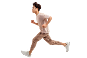 AI generated Young asian man running PNG