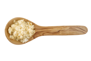 AI generated Wooden spoon full of salt isolated transparent background png