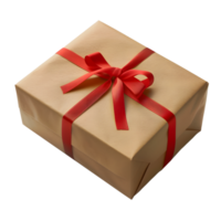AI generated Gift box with red bow PNG