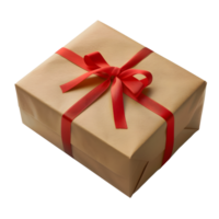 ai generiert Geschenk Box mit rot Bogen png