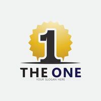 Number one logo and Vector Number design Stock Images Illustration