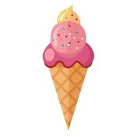 hielo crema cono dibujos animados vector y ilustración. hielo crema dulce comida icono crema de colores contorno