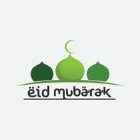 eid Mubarak icono logo islámico y ramdhan religión ilustración logo diseño vector mezquita