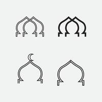 eid mubarak icon logo islamic and ramdhan religion illustration logo design vector mosque