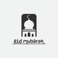 eid Mubarak icono logo islámico y ramdhan religión ilustración logo diseño vector mezquita