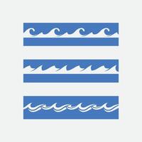 wave and water Isolated round shape logo Blue color logotype Flowing water image. Sea, ocean, river surface vector