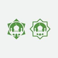 eid Mubarak icono logo islámico y ramdhan religión ilustración logo diseño vector mezquita